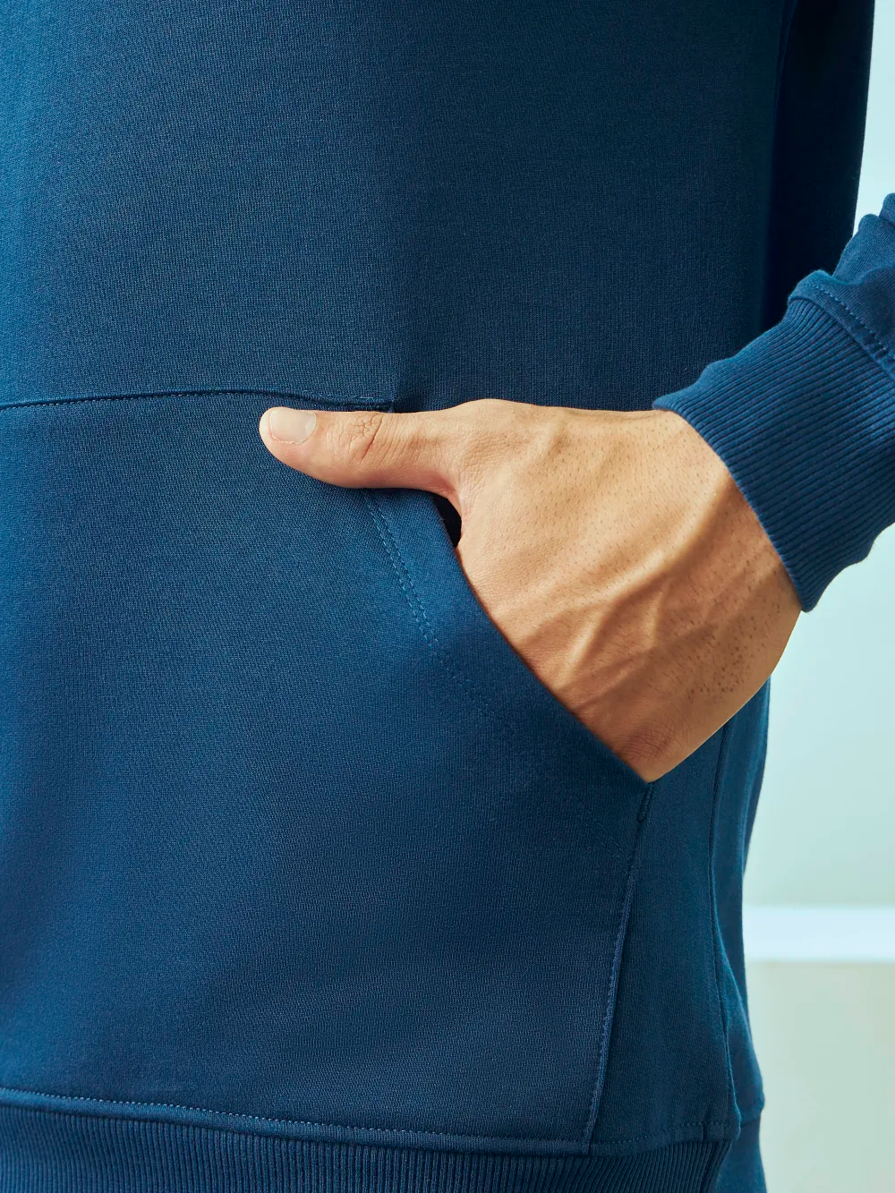 Kangaroo Pocket Basic Hooded Sweatshirt Sports For Men